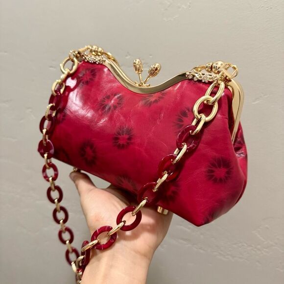 Multi Use Handmade Distressed Leather Purse, Vintage Style Kisslock Handbag - Picture 6 of 15